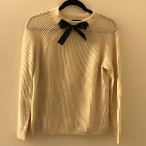 White Jcrew Bow Sweater